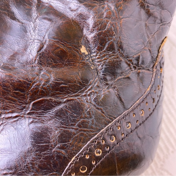 Born Crown Cranford Leather Ankle Boots 8 M Brown Wingtip Lace Up Boots - Picture 8 of 11